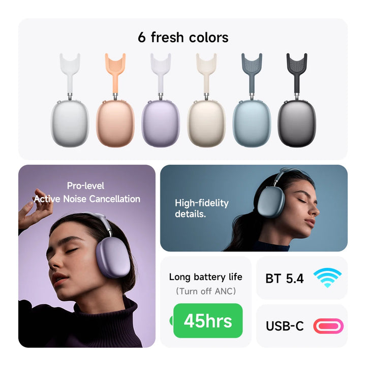 Wireless Noise-Cancelling Headphones – SonicWave