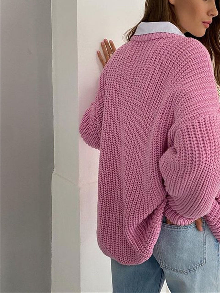 Oversized Chunky Knitted Sweater for Women - Amara-Blue-S-State of Style