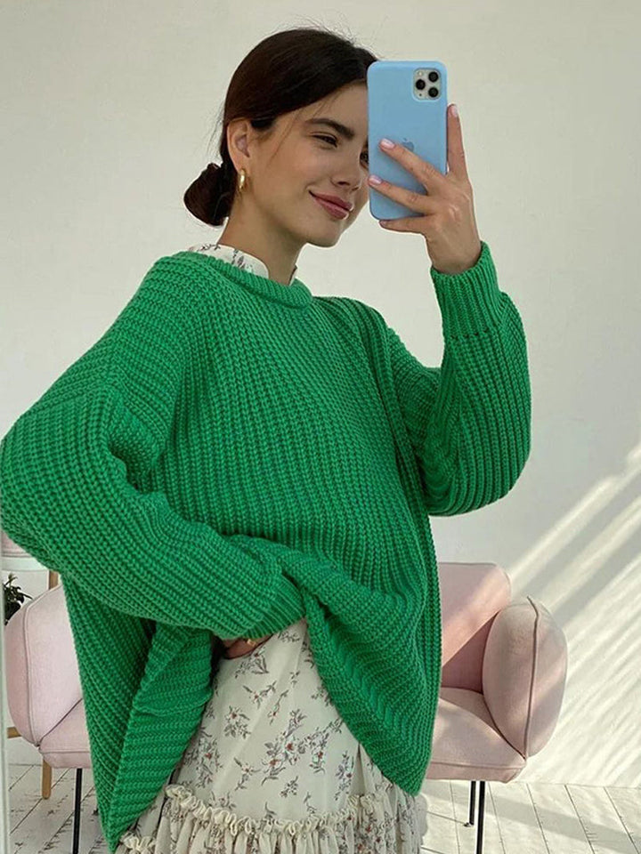 Oversized Chunky Knitted Sweater for Women - Amara-Blue-S-State of Style
