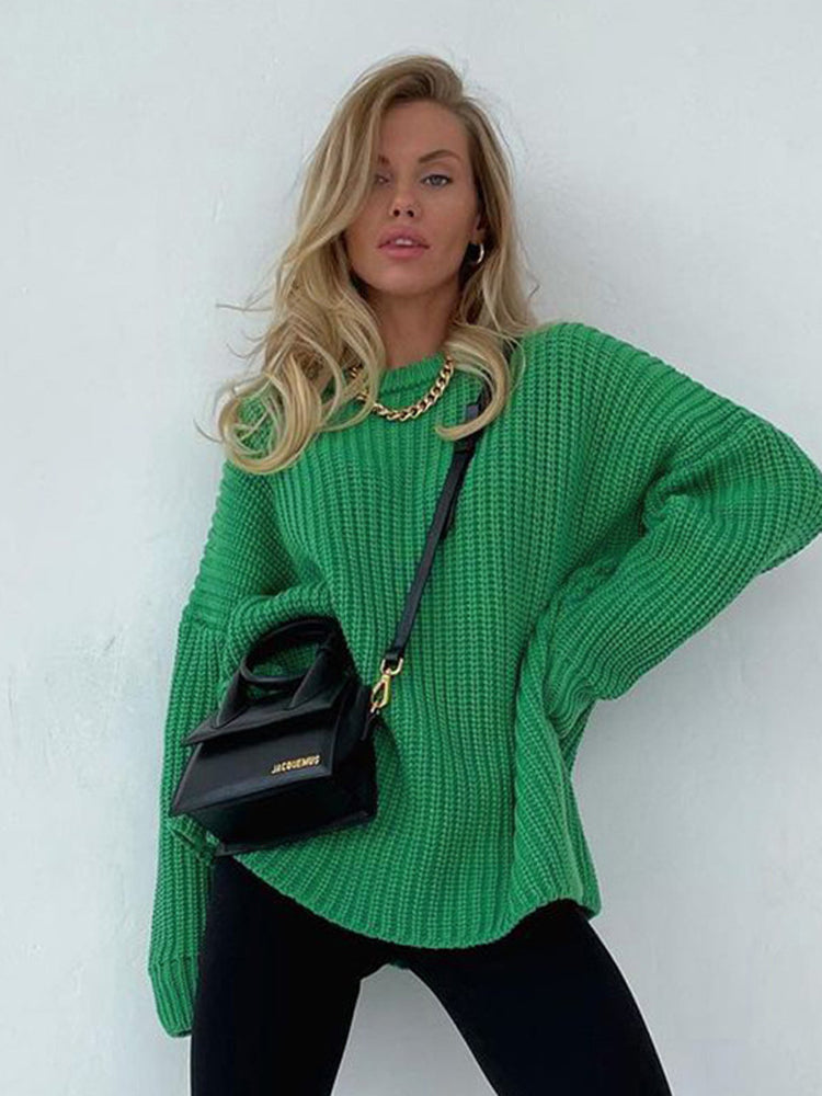 Oversized Chunky Knitted Sweater for Women - Amara-Blue-S-State of Style