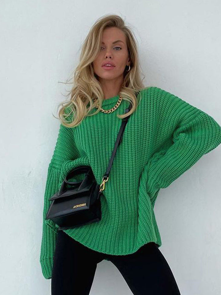 Oversized Chunky Knitted Sweater for Women - Amara-Blue-S-State of Style