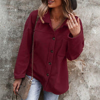 Oversized Denim Jacket for Women | Casual and Stylish-Red-S-State of Style