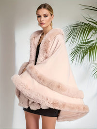 Oversized Furry Cape Coat for Women - Fiona-Light Pink-S-State of Style