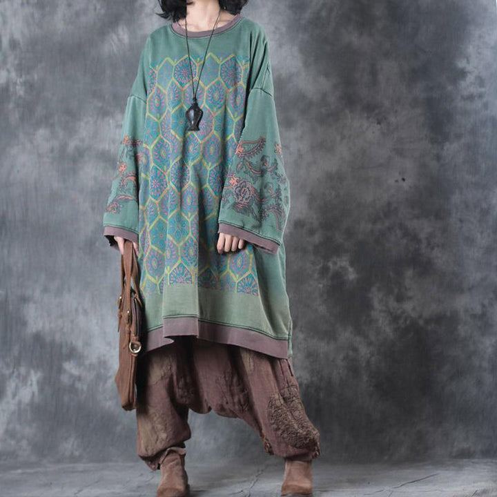 Oversized Midi Dress with O-Neck - Ameline-State of Style