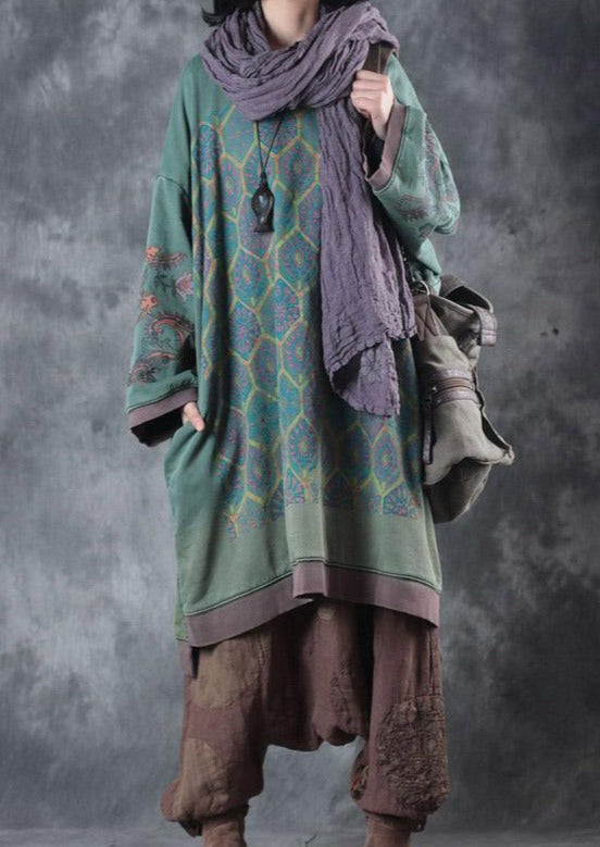 Oversized Midi Dress with O-Neck - Ameline-State of Style