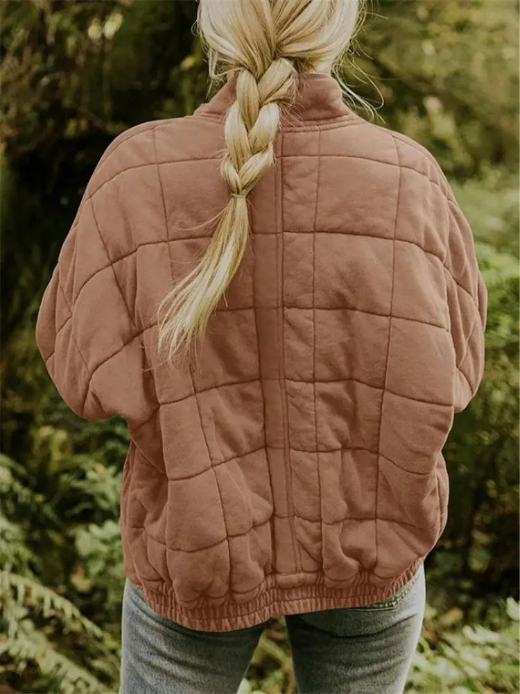 Oversized Padded Intermediate Jacket - Eliza-Dark Grey-S-State of Style