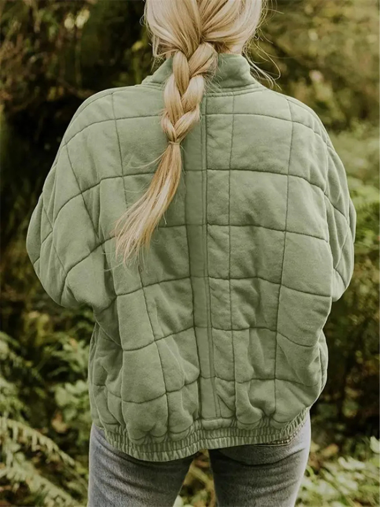 Oversized Padded Intermediate Jacket - Eliza-Dark Grey-S-State of Style