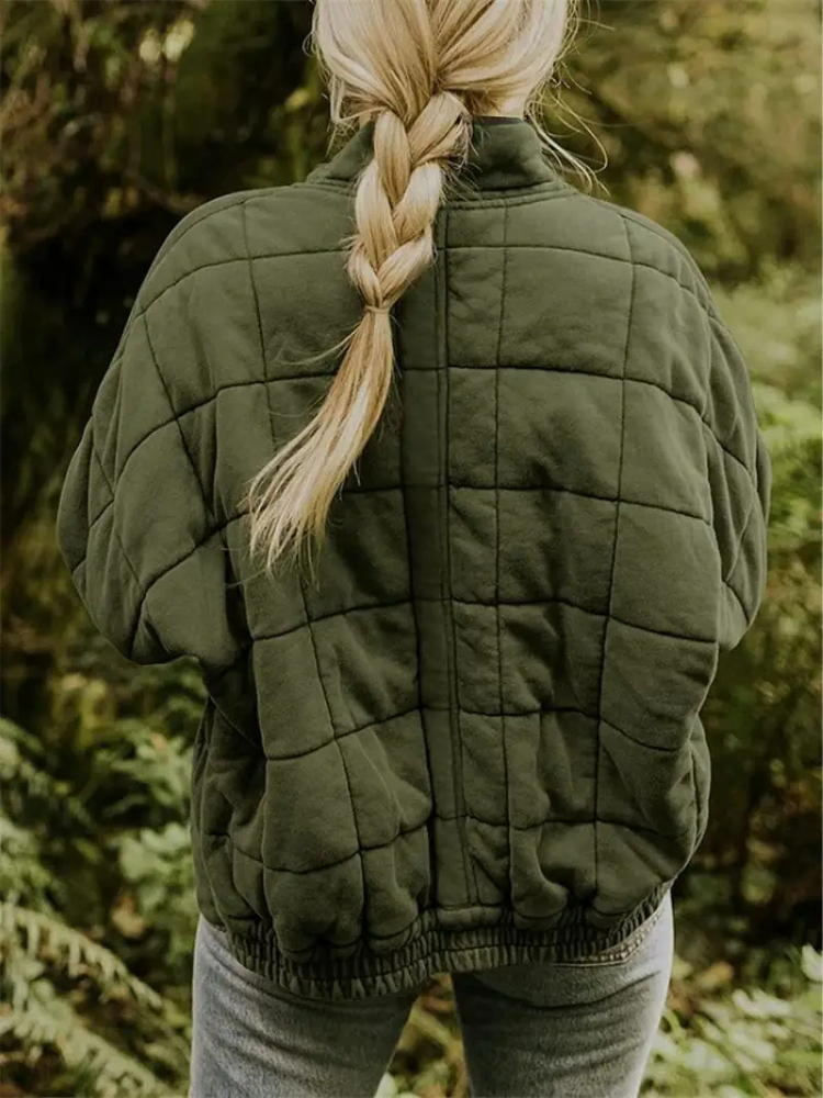 Oversized Padded Intermediate Jacket - Eliza-Dark Grey-S-State of Style