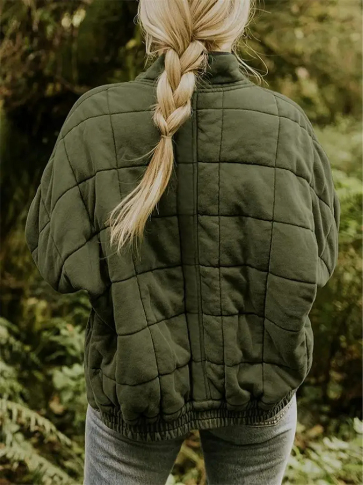 Oversized Padded Intermediate Jacket - Eliza-Dark Grey-S-State of Style