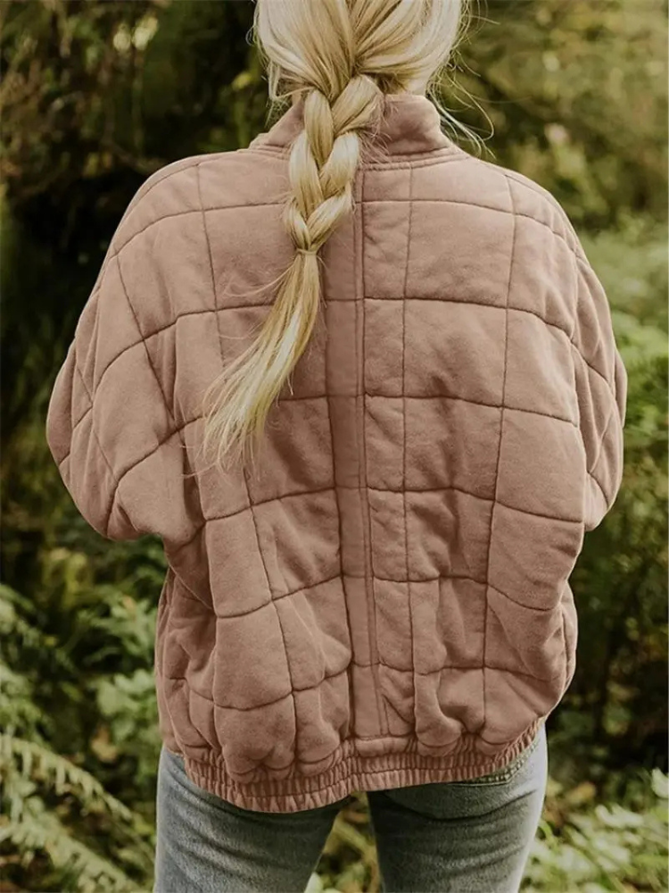 Oversized Padded Intermediate Jacket - Eliza-Dark Grey-S-State of Style