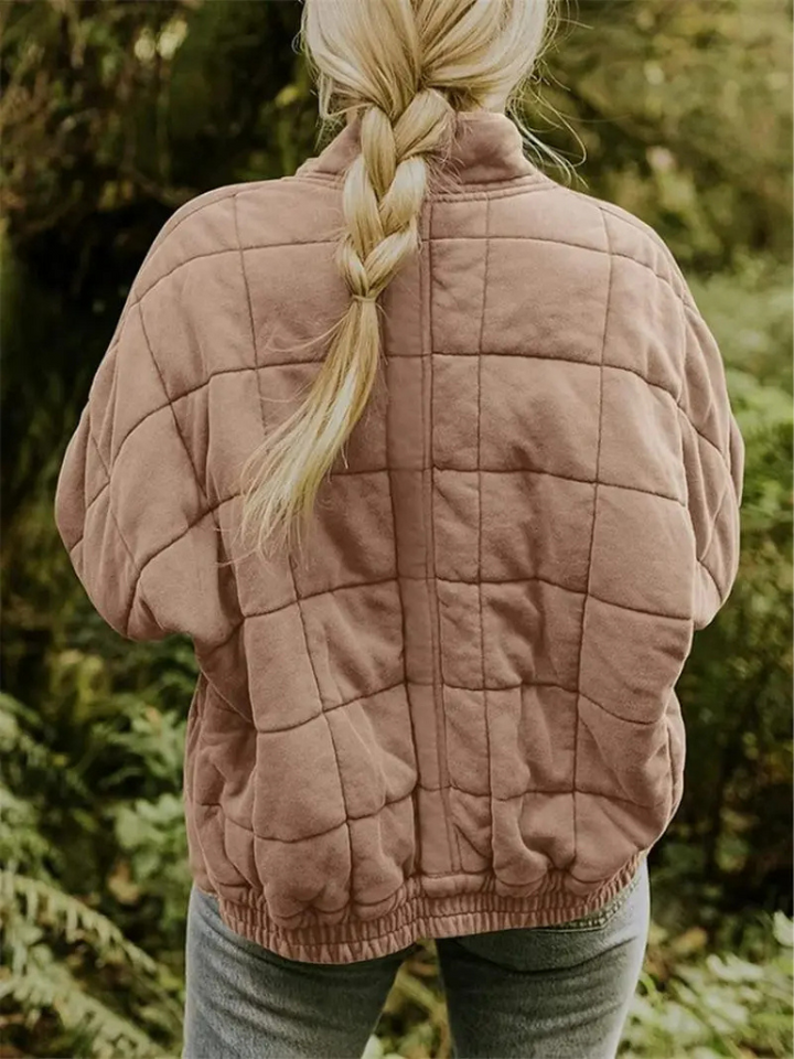 Oversized Padded Intermediate Jacket - Eliza-Dark Grey-S-State of Style