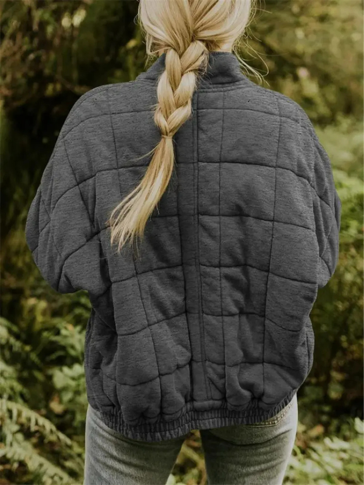 Oversized Padded Intermediate Jacket - Eliza-Dark Grey-S-State of Style