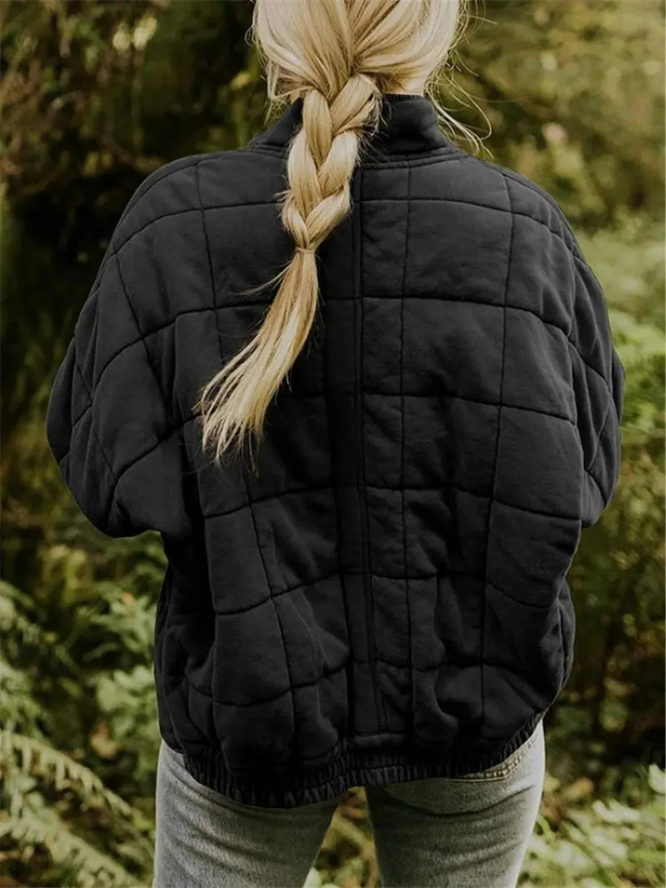 Oversized Padded Intermediate Jacket - Eliza-Dark Grey-S-State of Style