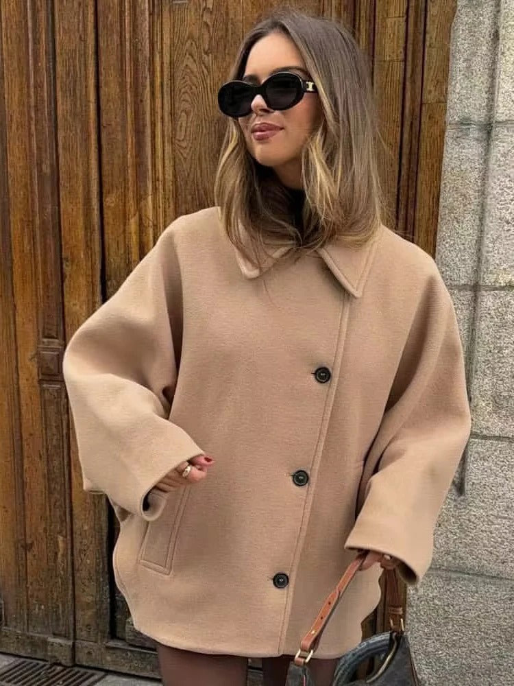 Oversized Stylish Women's Jacket - Amara-Khaki-XS-State of Style