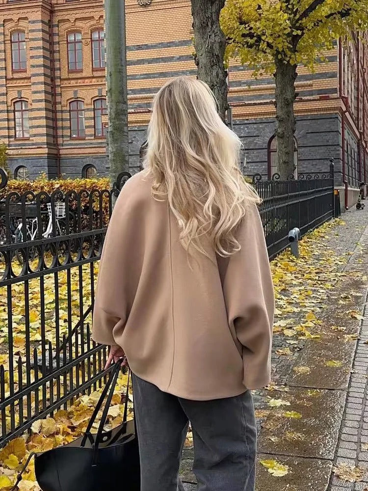 Oversized Stylish Women's Jacket - Amara-Khaki-XS-State of Style