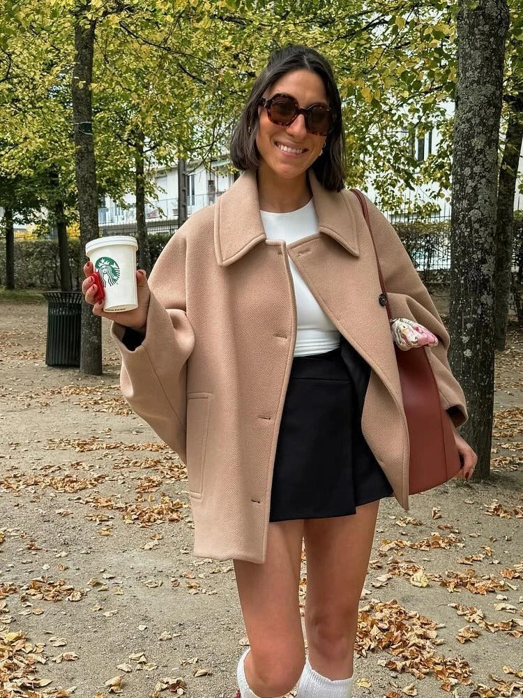 Oversized Stylish Women's Jacket - Amara-Khaki-XS-State of Style
