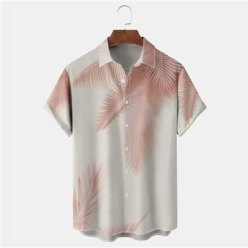Oversized Top with Spring or Summer Island Print-Brown-2XL-State of Style