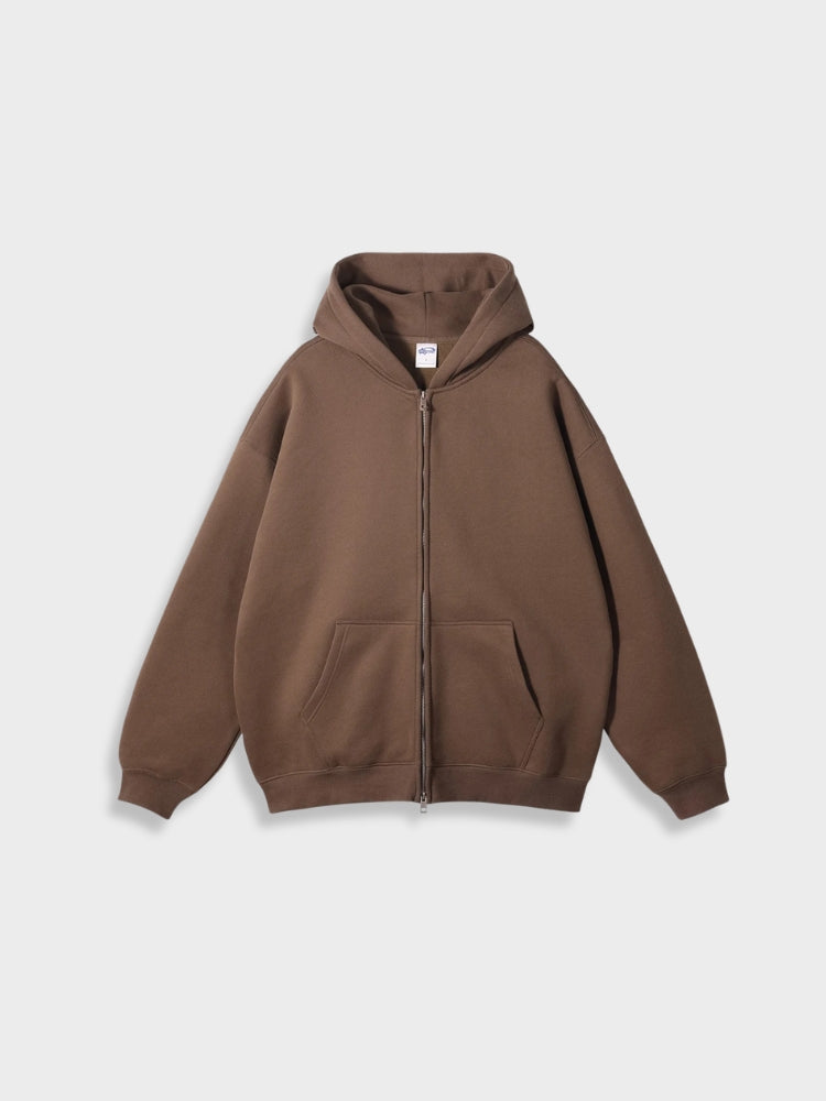 Oversized Vest with Zip - Ava-Brown-S-State of Style