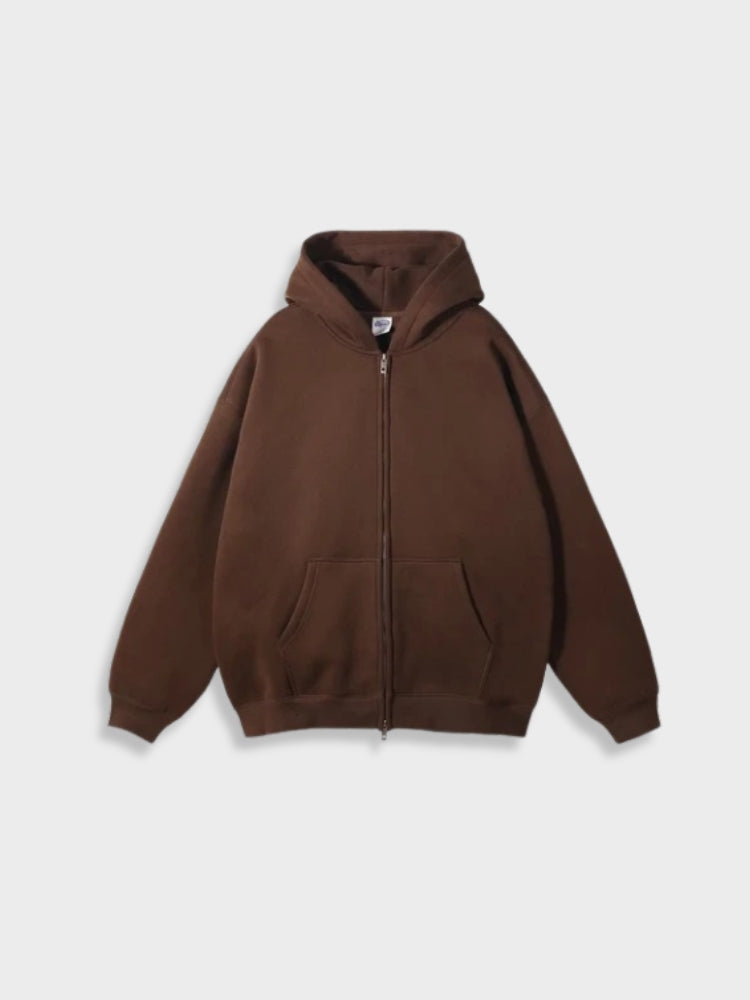 Oversized Vest with Zip - Ava-Coffee-S-State of Style