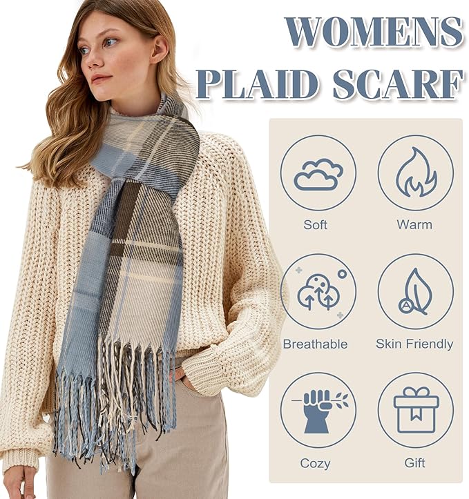 Oversized Winter Scarf - CozyPlaid-Black Red-State of Style