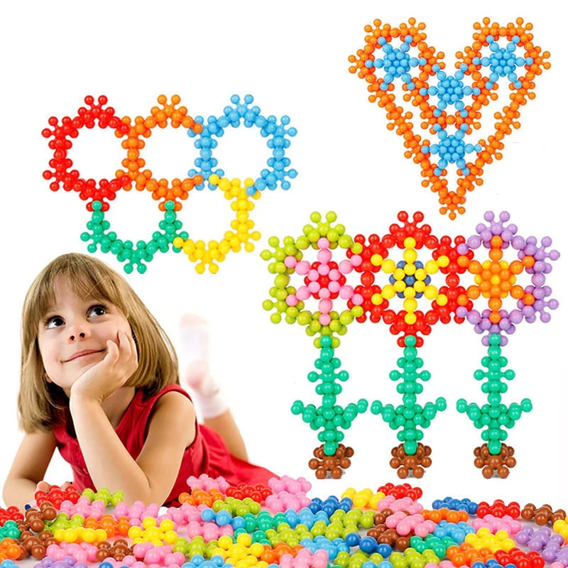Creative snowflake building blocks for children – promotes imagination and motor skills