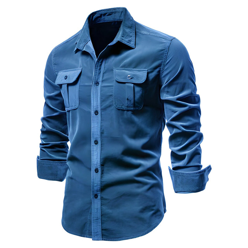 P. Legend Inspired Style | Casual Men's Shirt-Blue-S-State of Style