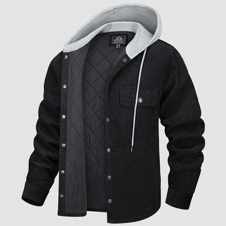 Padded Men's Jacket with Hood - Nordic-Donkergrijs-M-State of Style