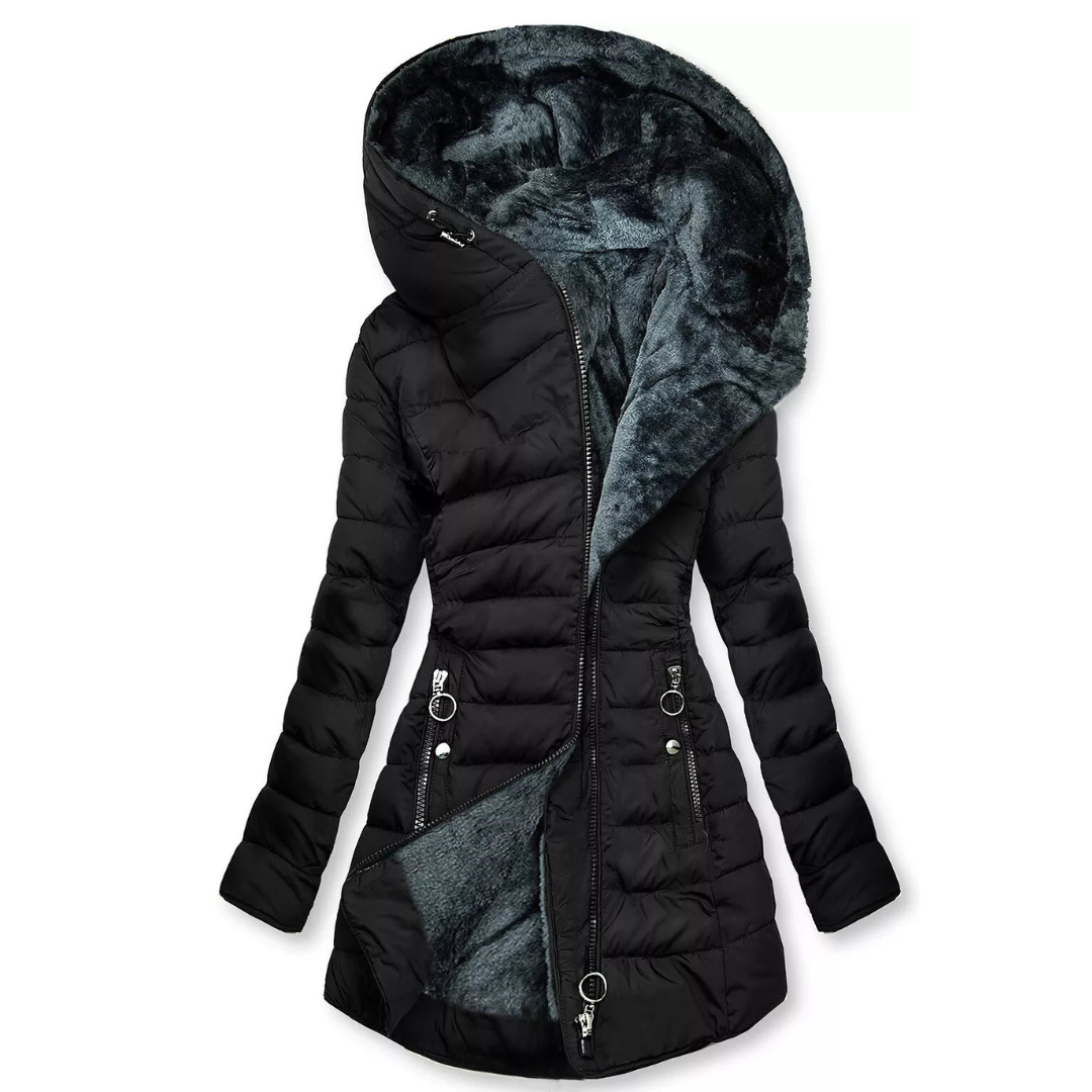 Padded Waterproof Ladies Winter Coat – Freja-Black-S-State of Style