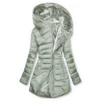 Padded Waterproof Ladies Winter Coat – Freja-Light green-S-State of Style