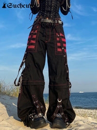 Pants for Women | Stylish, Comfortable & Versatile-Red/Black-S-State of Style