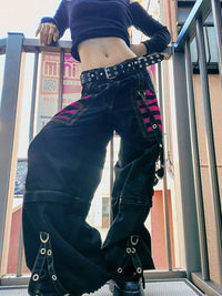 Pants for Women | Stylish, Comfortable & Versatile-Red/Black-S-State of Style