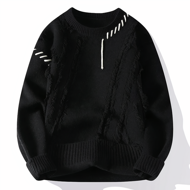 Patchwork Men's Sweater - Jasper-Black-XS-State of Style