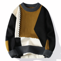 Patchwork Men's Sweater - Jasper-Black Yellow-XS-State of Style