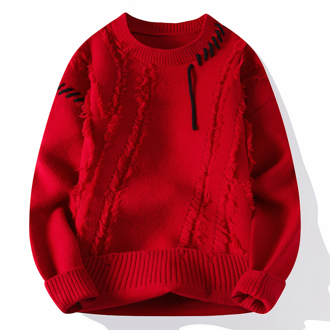 Patchwork Men's Sweater - Jasper-Red-XS-State of Style