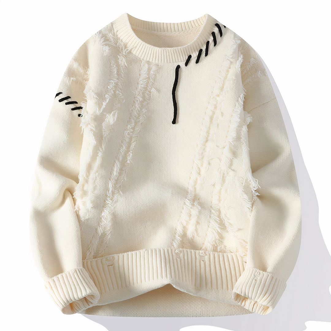 Patchwork Men's Sweater - Jasper-White-XS-State of Style
