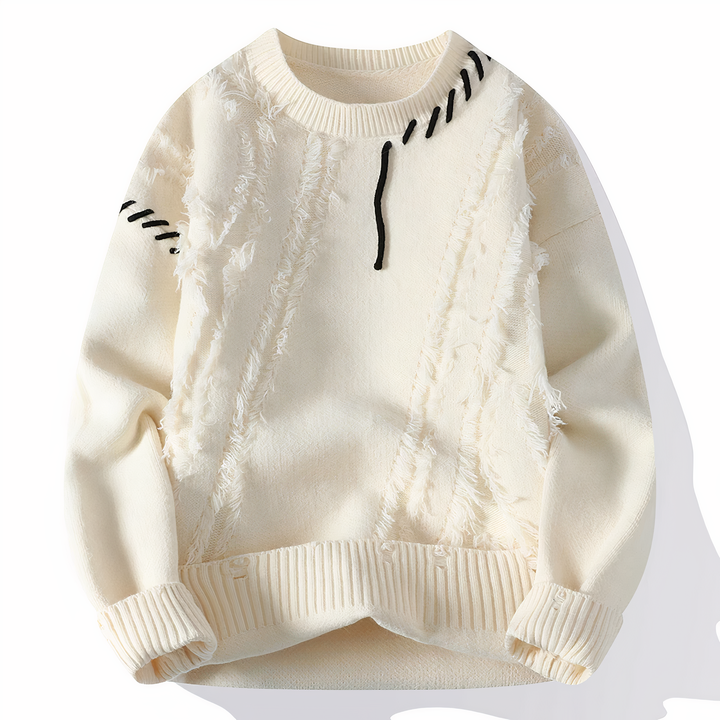 Patchwork Men's Sweater - Jasper-White-XS-State of Style