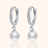 Pearl and Zirconia Earrings - Juliette-Silver-State of Style