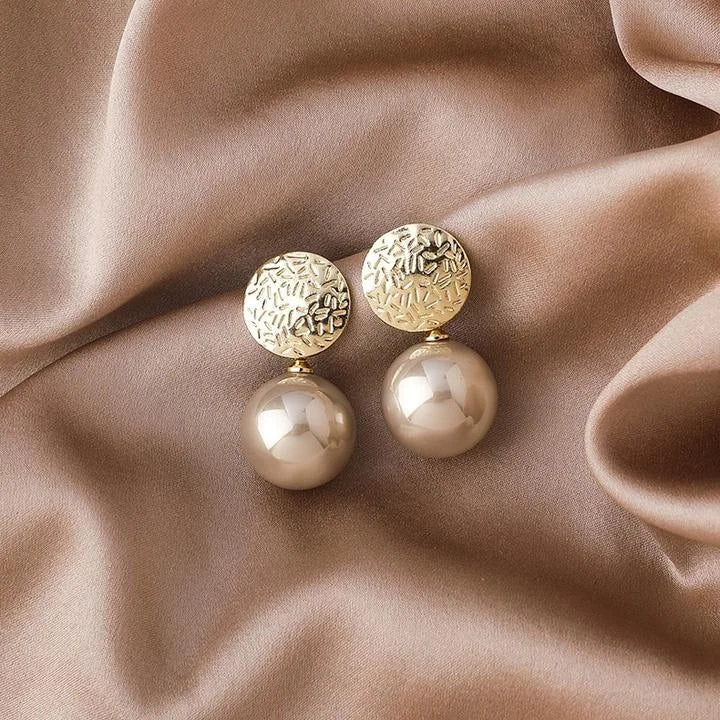 Pearl Earrings with 18K Gold-Plated Copper – Celeste-Taupe-State of Style