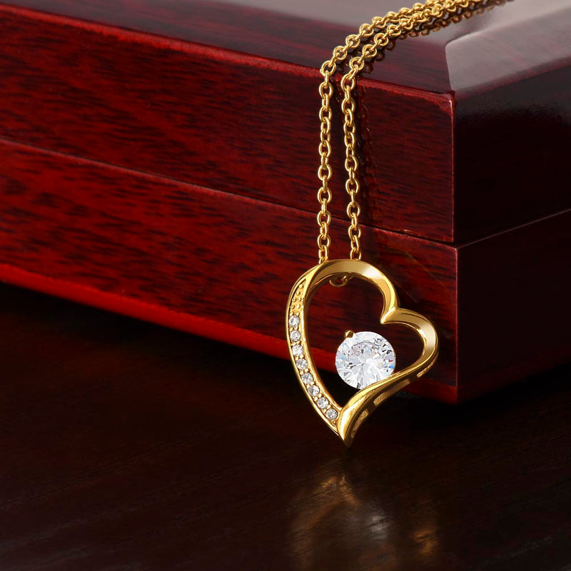 Pendant Necklace with Heart-Shaped Zirconia Stone - Ella-14k White Gold-Standard-State of Style
