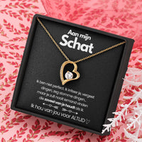 Pendant Necklace with Heart-Shaped Zirconia Stone - Esmée-14k White Gold-Standard-State of Style