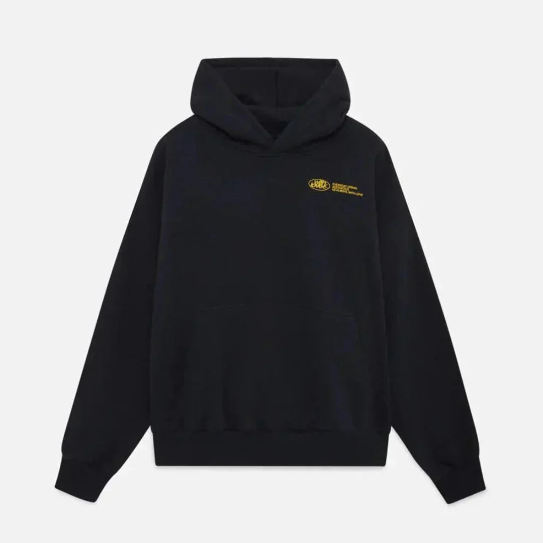 Cuddly autumn hoodie with back print – Love