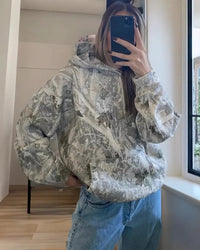 Cuddly autumn hoodie with back print – Love