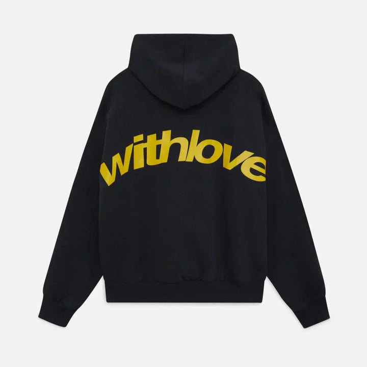 Cuddly autumn hoodie with back print – Love