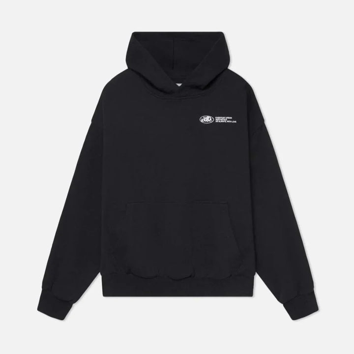 Cuddly autumn hoodie with back print – Love