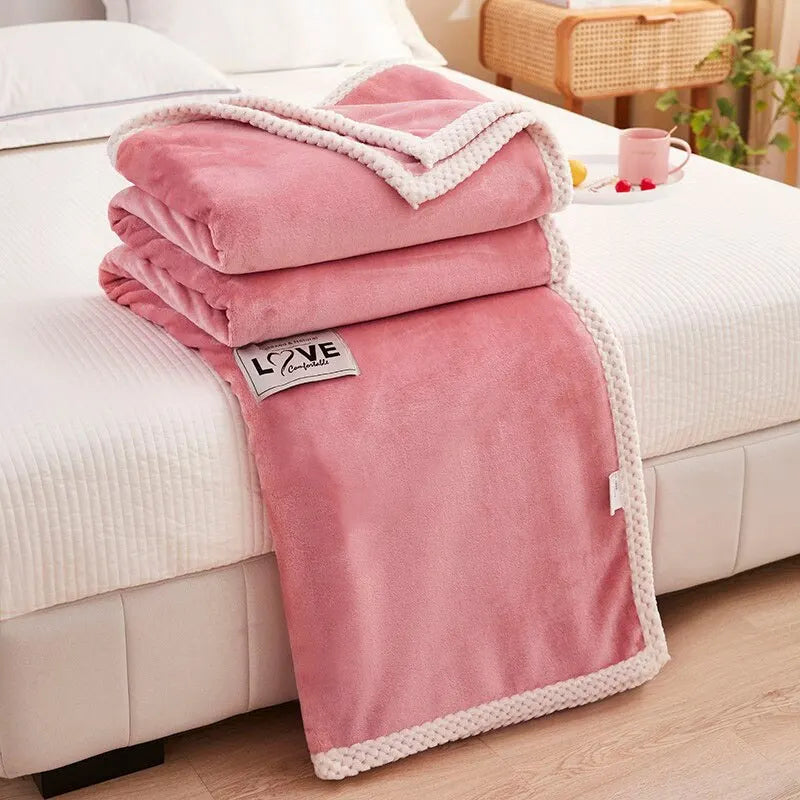 Pink Flannel Fleece Blanket - BlushCozy-Pink-70x100cm-State of Style