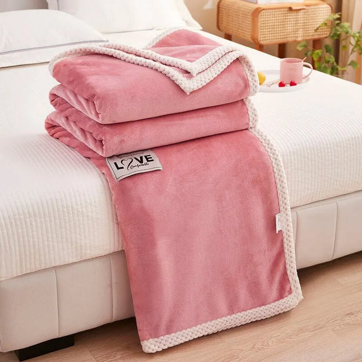 Pink Flannel Fleece Blanket - BlushCozy-Pink-70x100cm-State of Style