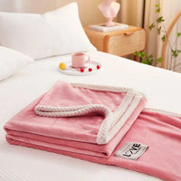 Pink Flannel Fleece Blanket - BlushCozy-Pink-70x100cm-State of Style