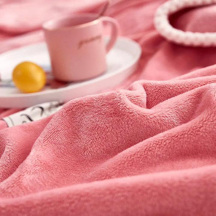 Pink Flannel Fleece Blanket - BlushCozy-Pink-70x100cm-State of Style