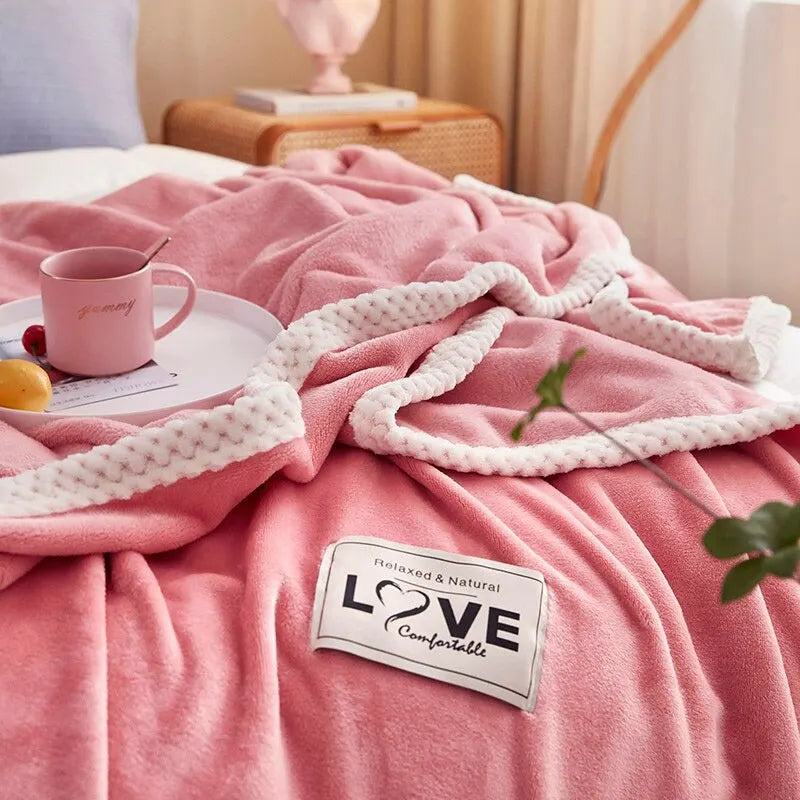 Pink Flannel Fleece Blanket - BlushCozy-Pink-70x100cm-State of Style