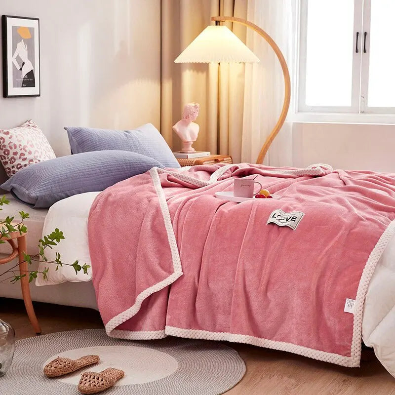Pink Flannel Fleece Blanket - BlushCozy-Pink-70x100cm-State of Style